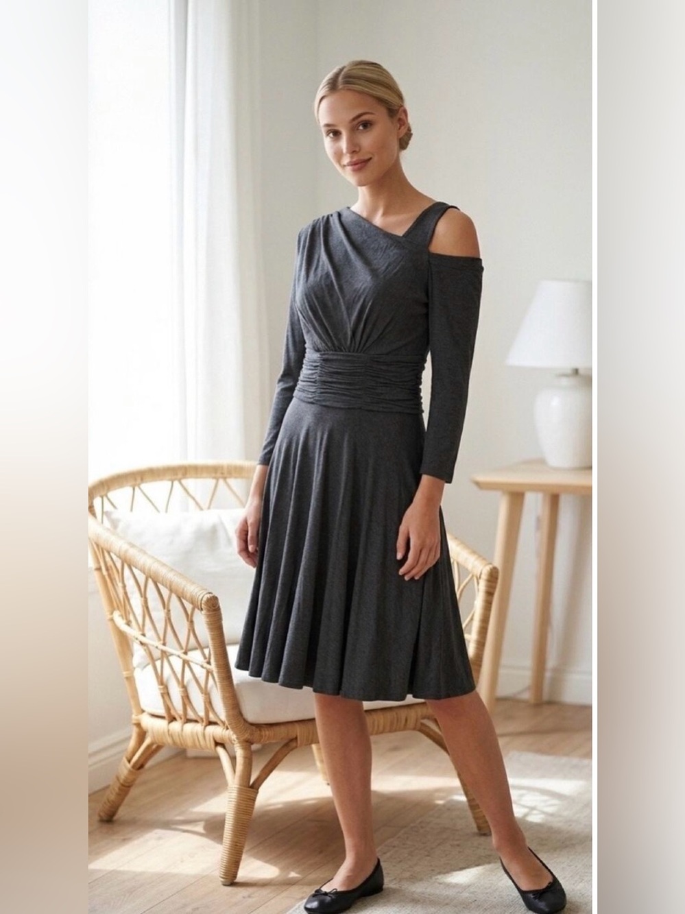Nue by Shani Body Architecture Shapewear Dress Charcoal NWT Size 6 $280